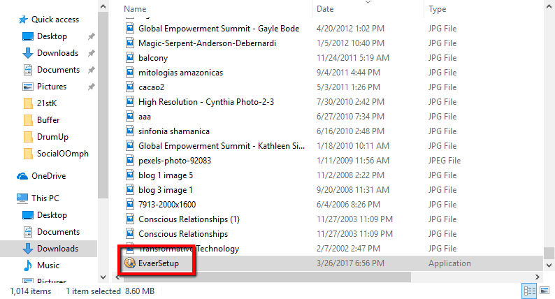 <p>Double click on EvaerSetup.exe and click Next.</p>