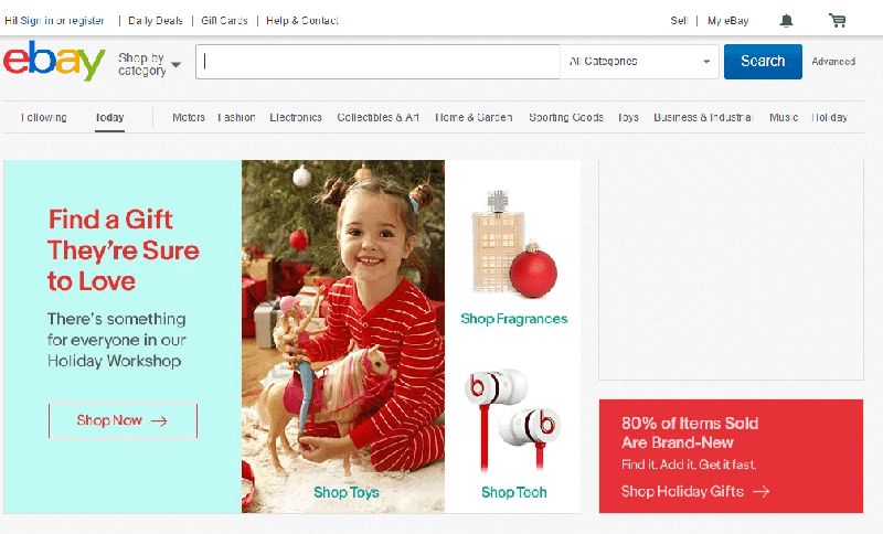 <p>Go to <a href="http://www.ebay.com/">eBay.com</a> > Click Sign in or register.</p>